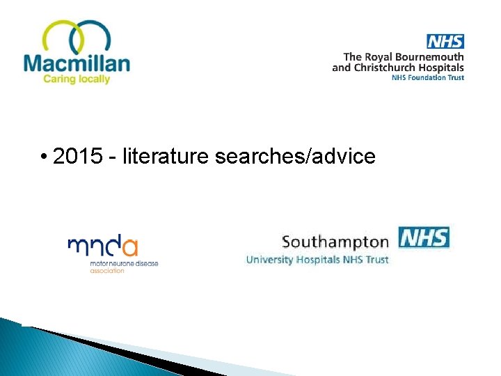  • 2015 - literature searches/advice 