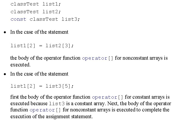 class. Test list 1; class. Test list 2; const class. Test list 3; ·