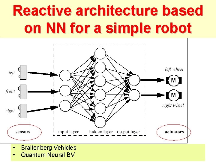 Reactive architecture based on NN for a simple robot • Braitenberg Vehicles • Quantum