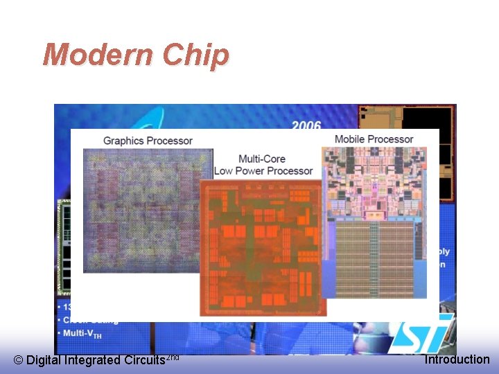 Modern Chip © EE 141 Digital Integrated Circuits 2 nd Introduction 