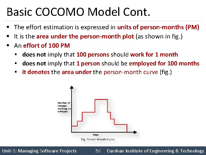 Basic COCOMO Model Cont. § The effort estimation is expressed in units of person-months