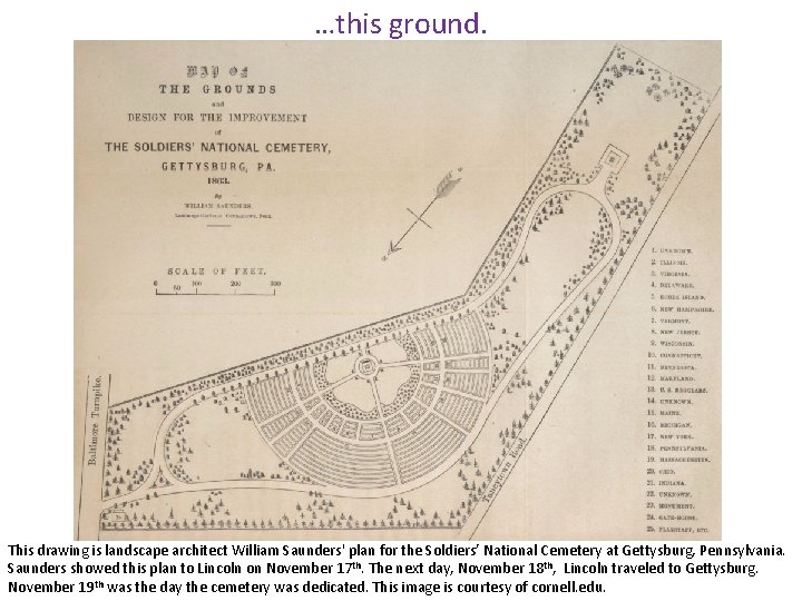 …this ground. This drawing is landscape architect William Saunders' plan for the Soldiers’ National