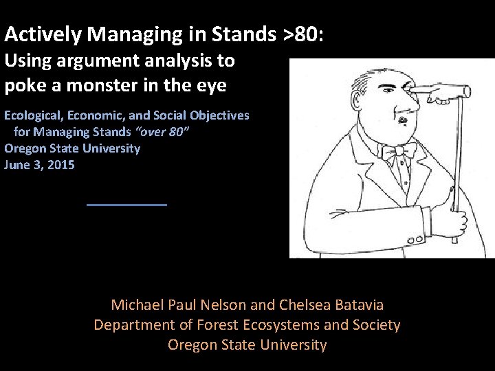 Actively Managing in Stands >80: Using argument analysis to poke a monster in the