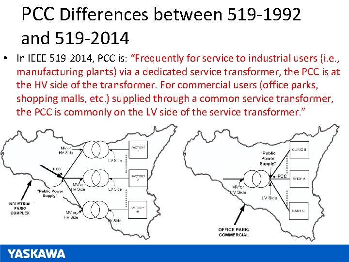PCC Differences between 519 -1992 and 519 -2014 • In IEEE 519 -2014, PCC