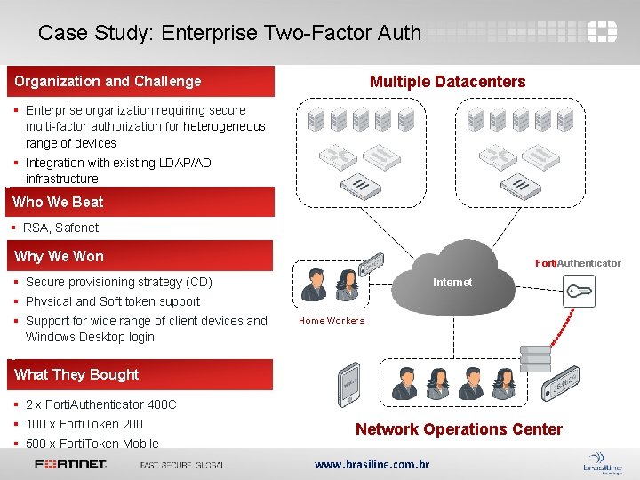 Case Study: Enterprise Two-Factor Auth Multiple Datacenters Organization and Challenge § Enterprise organization requiring