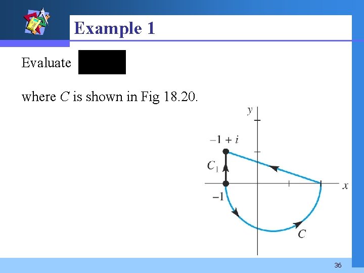 Example 1 Evaluate where C is shown in Fig 18. 20. 36 