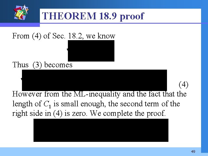 THEOREM 18. 9 proof From (4) of Sec. 18. 2, we know Thus (3)