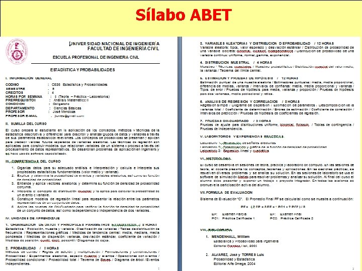 Sílabo ABET Sílabo ABET