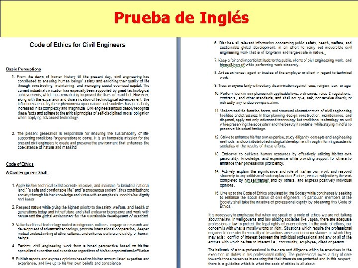 Prueba de Inglés 