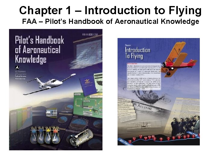 Chapter 1 – Introduction to Flying FAA – Pilot’s Handbook of Aeronautical Knowledge 
