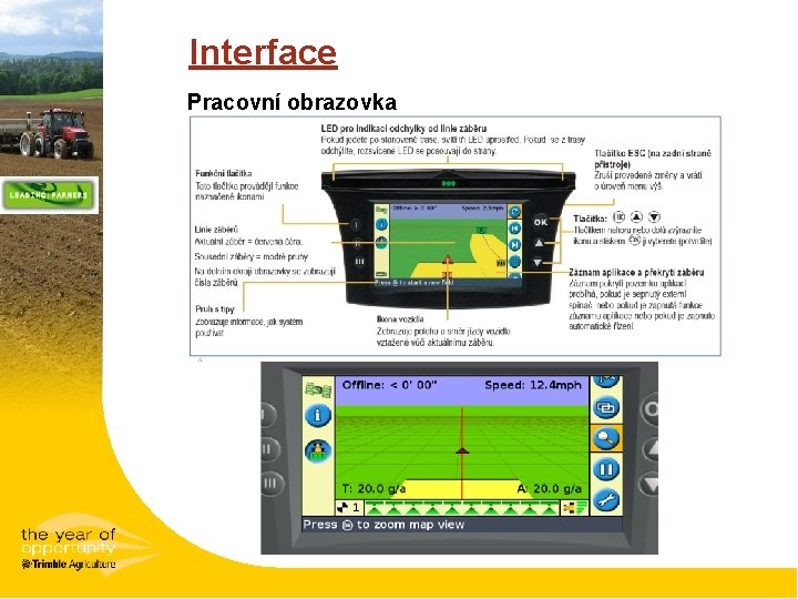 Interface Pracovní obrazovka 