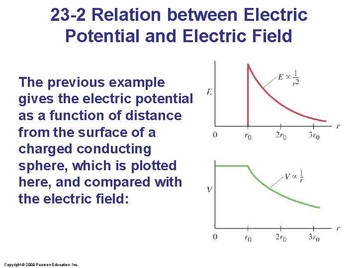 23 -2 Relation between Electric Potential and Electric Field The previous example gives the