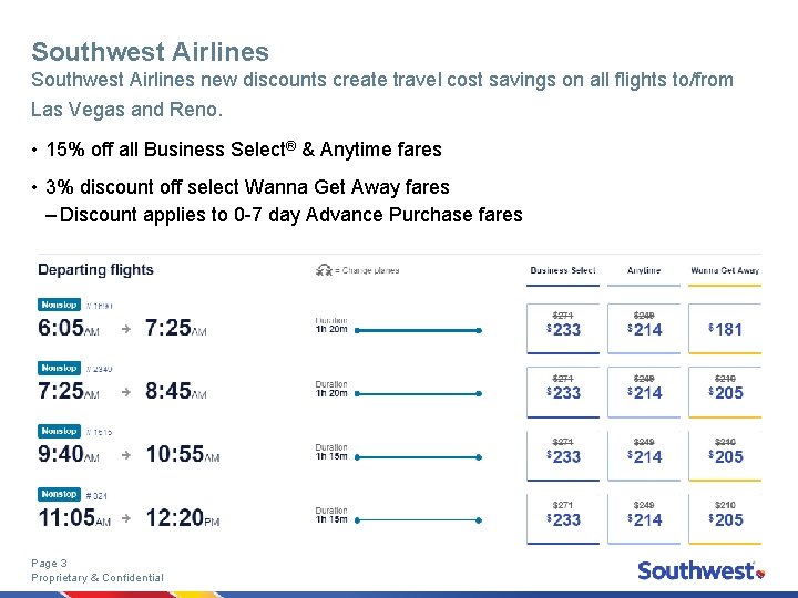 Southwest Airlines new discounts create travel cost savings on all flights to/from Las Vegas