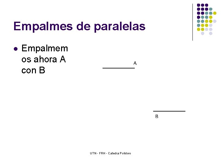 Empalmes de paralelas l Empalmem os ahora A con B UTN - FRH -