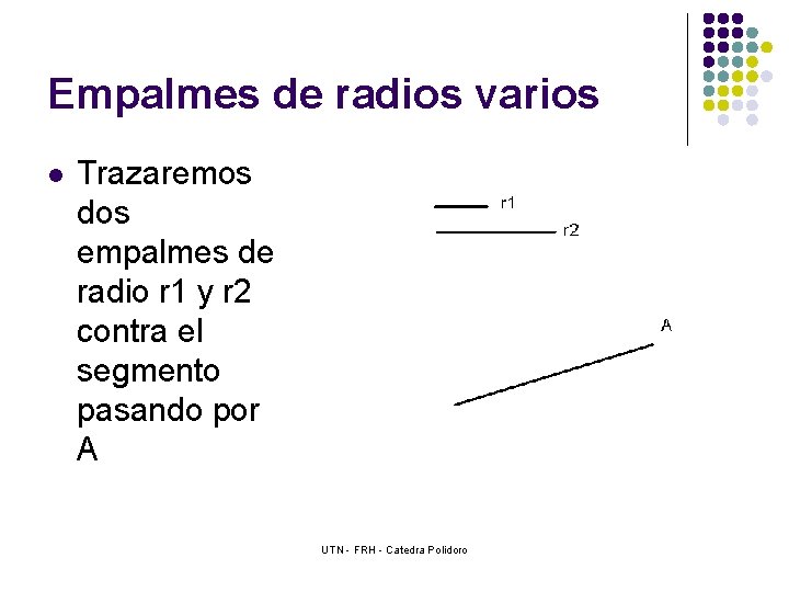 Empalmes de radios varios l Trazaremos dos empalmes de radio r 1 y r