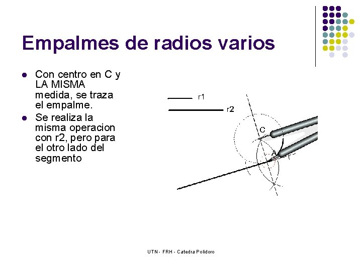 Empalmes de radios varios l l Con centro en C y LA MISMA medida,