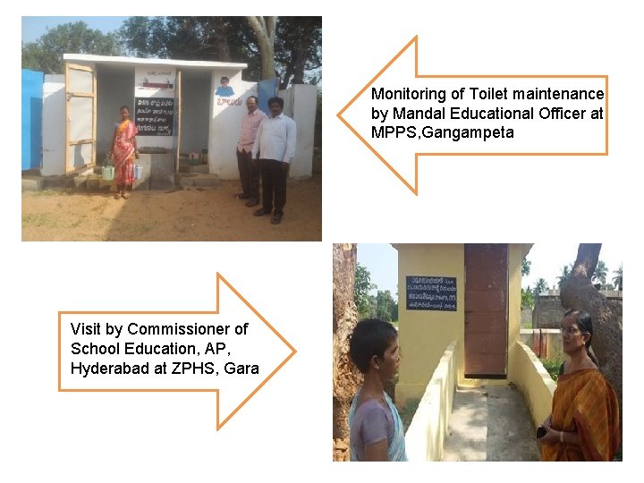 Monitoring of Toilet maintenance by Mandal Educational Officer at MPPS, Gangampeta Visit by Commissioner