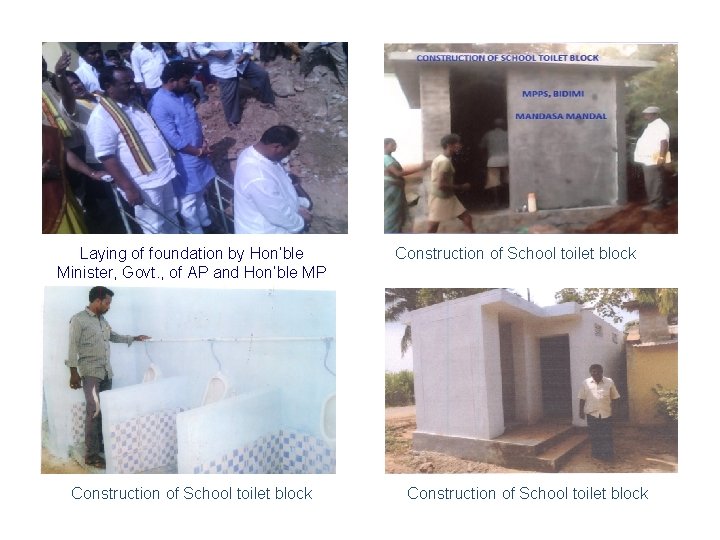 Laying of foundation by Hon’ble Minister, Govt. , of AP and Hon’ble MP Construction