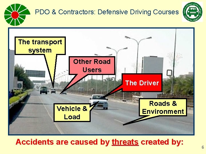 PDO & Contractors: Defensive Driving Courses The transport system Other Road Users The Driver