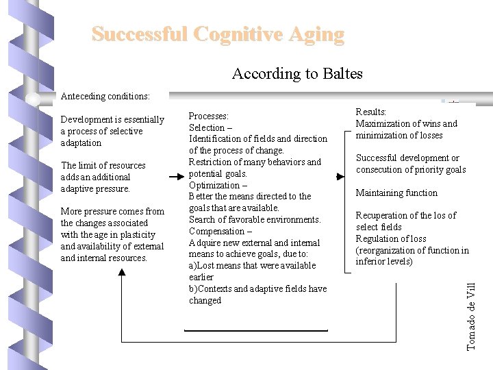 Successful Cognitive Aging According to Baltes Anteceding conditions: The limit of resources adds an