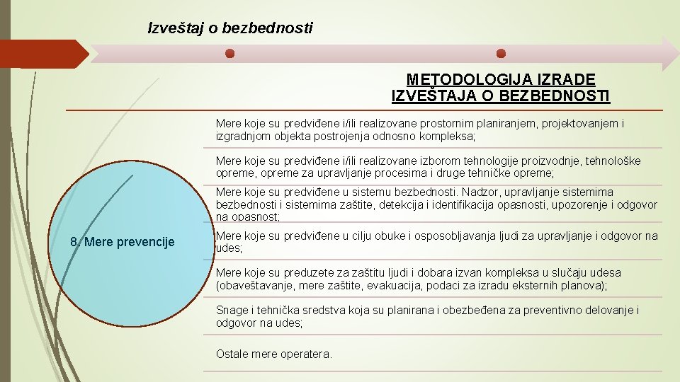 Izveštaj o bezbednosti METODOLOGIJA IZRADE IZVEŠTAJA O BEZBEDNOSTI Mere koje su predviđene i/ili realizovane