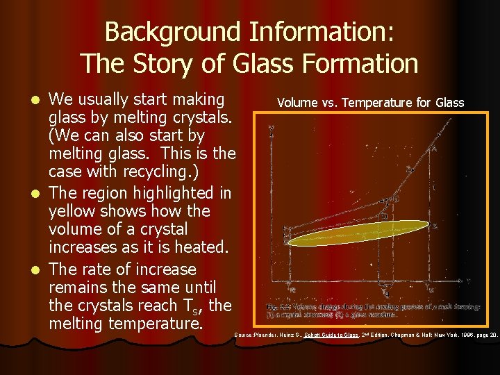 Background Information: The Story of Glass Formation We usually start making glass by melting