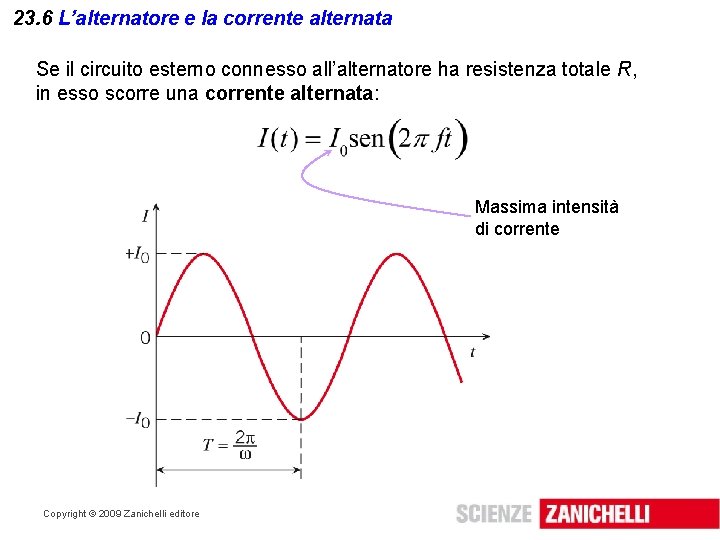 23. 6 L’alternatore e la corrente alternata Se il circuito esterno connesso all’alternatore ha