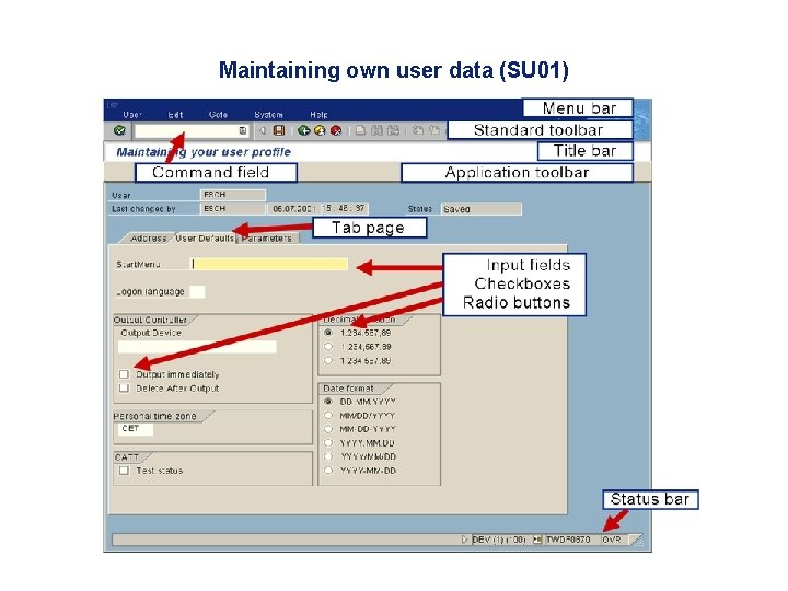 Maintaining own user data (SU 01) 