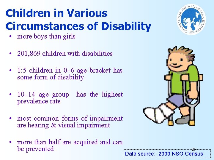 Children in Various Circumstances of Disability • more boys than girls • 201, 869