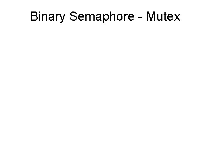 Binary Semaphore - Mutex 