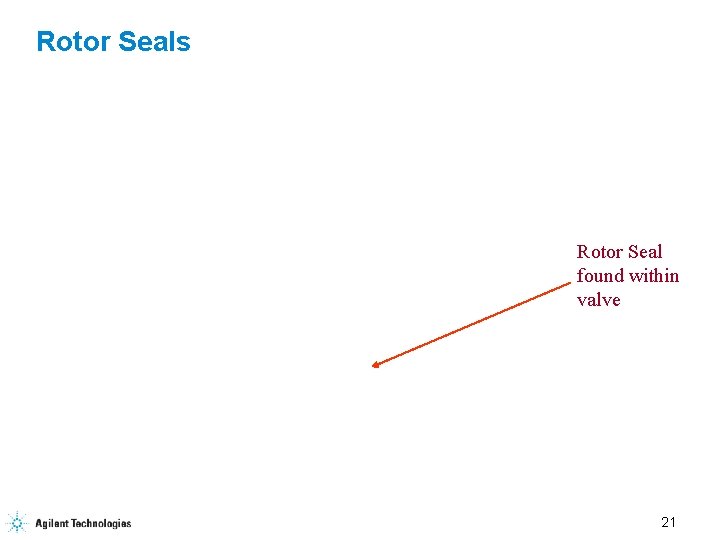 Rotor Seals Rotor Seal found within valve 21 