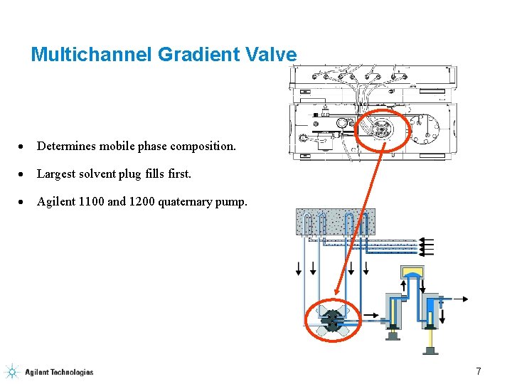 Multichannel Gradient Valve · Determines mobile phase composition. · Largest solvent plug fills first.