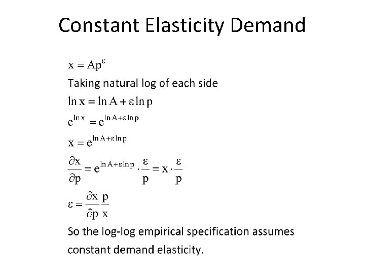 Constant Elasticity Demand 