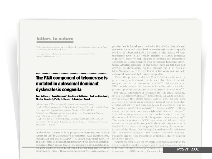 Nature 2001 Nature 2001