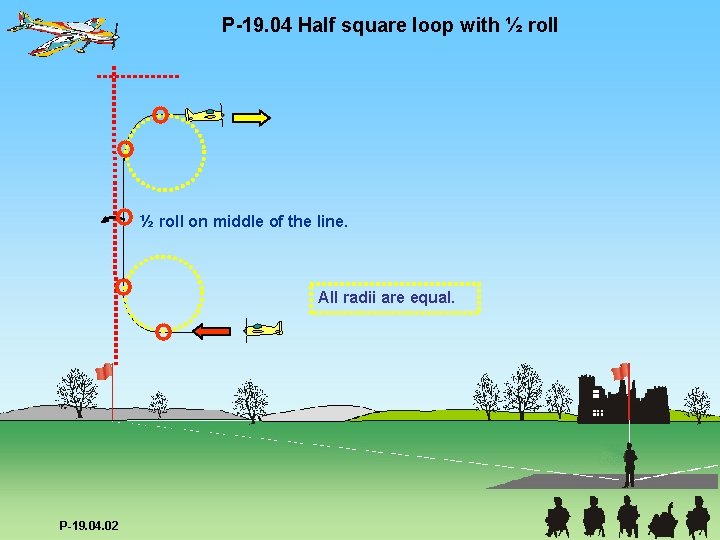 P-19. 04 Half square loop with ½ roll on middle of the line. All