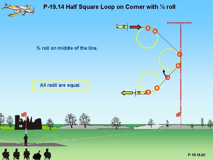 P-19. 14 Half Square Loop on Corner with ½ roll on middle of the