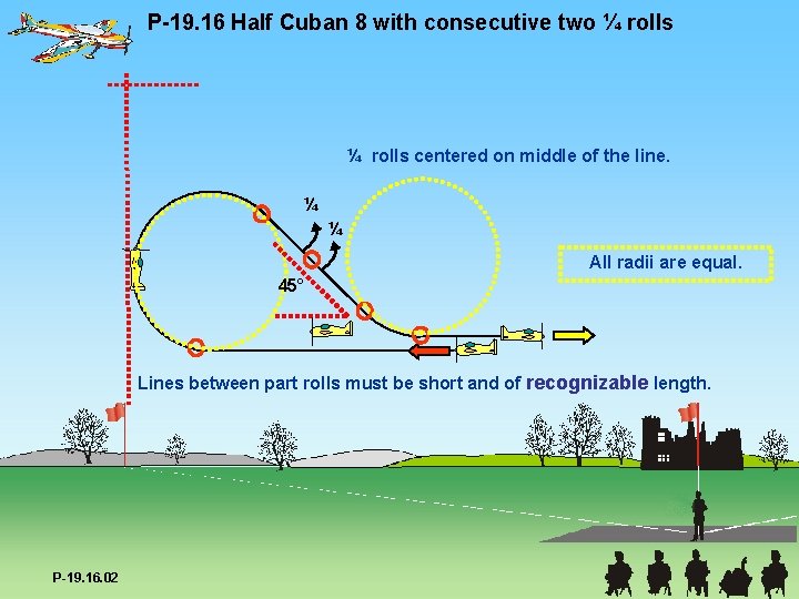 P-19. 16 Half Cuban 8 with consecutive two ¼ rolls centered on middle of