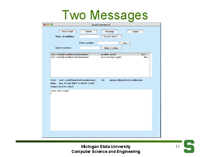 Two Messages Michigan State University Computer Science and Engineering 11 