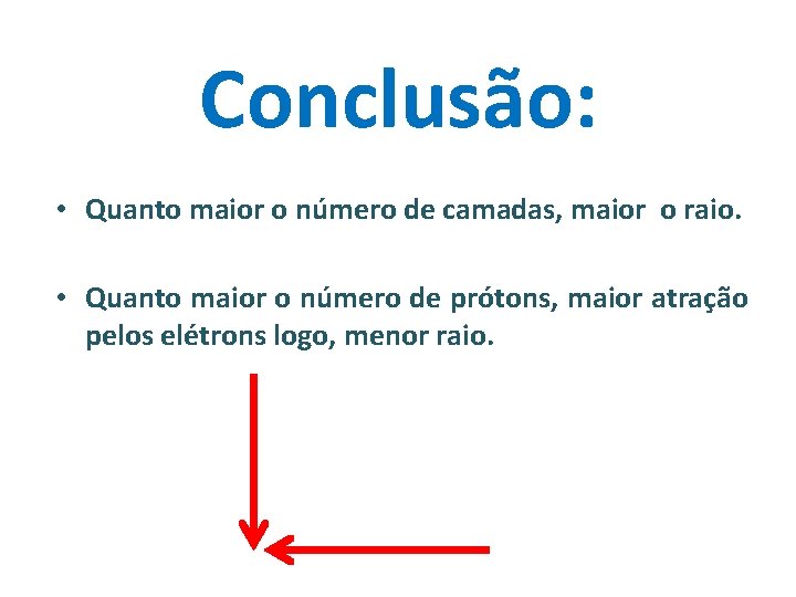 Conclusão: • Quanto maior o número de camadas, maior o raio. • Quanto maior
