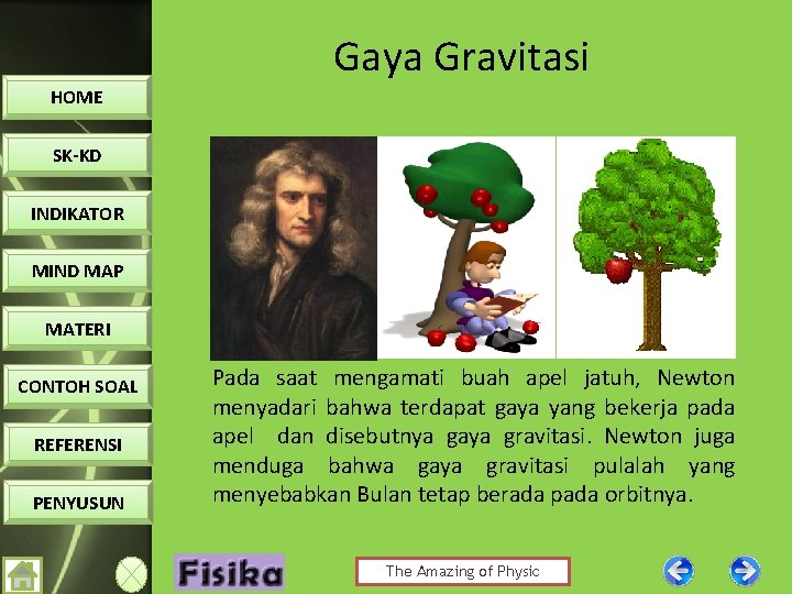 Gaya Gravitasi HOME SK-KD INDIKATOR MIND MAP MATERI CONTOH SOAL REFERENSI PENYUSUN Pada saat