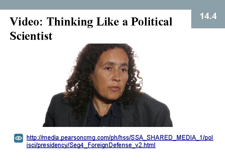 Video: Thinking Like a Political Scientist 14. 4 http: //media. pearsoncmg. com/ph/hss/SSA_SHARED_MEDIA_1/pol isci/presidency/Seg 4_Foreign.