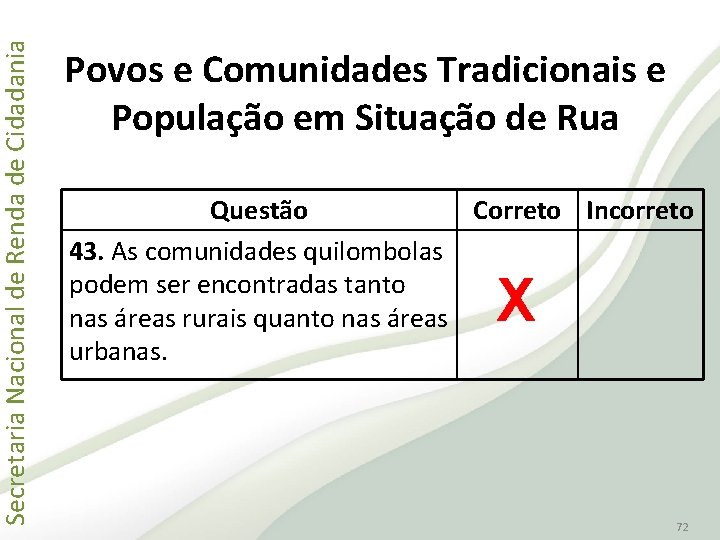 Secretaria Nacional de Renda de Cidadania Povos e Comunidades Tradicionais e População em Situação