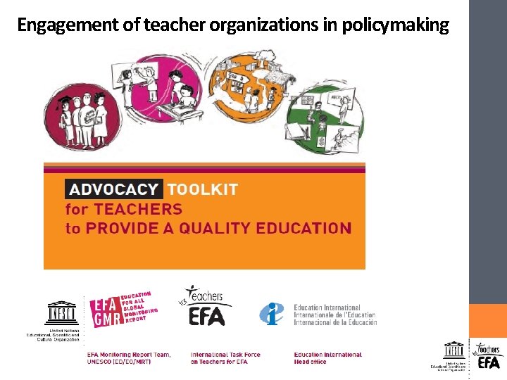Engagement of teacher organizations in policymaking 