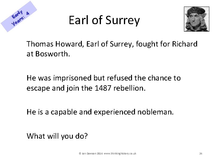 rly 4 a E rs: a Ye Earl of Surrey Thomas Howard, Earl of