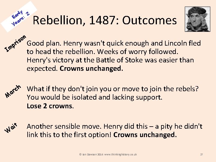 rly 2 a E rs: a Ye n o ris mp I Rebellion, 1487: