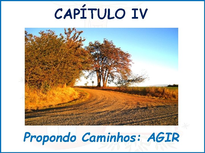 CAPÍTULO IV Propondo Caminhos: AGIR 