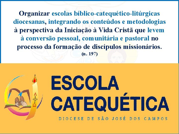 Organizar escolas bíblico-catequético-litúrgicas diocesanas, integrando os conteúdos e metodologias à perspectiva da Iniciação à