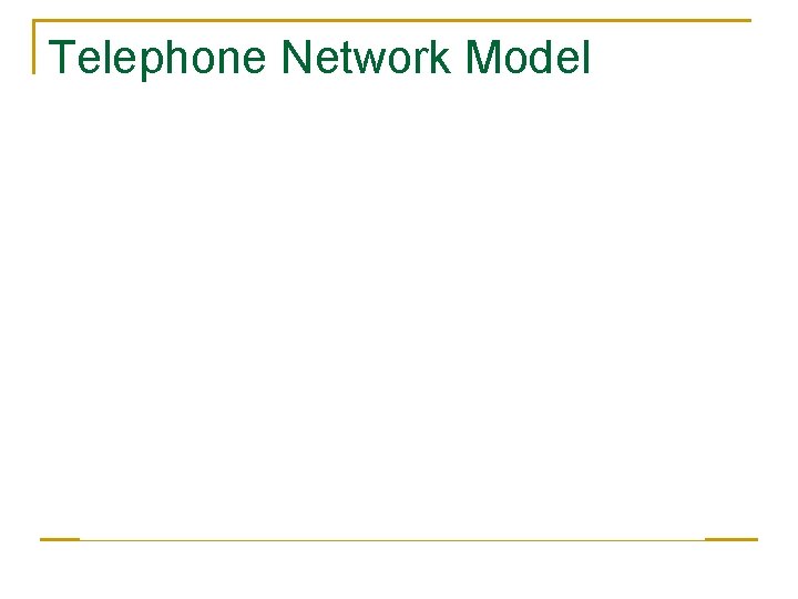 Telephone Network Model 