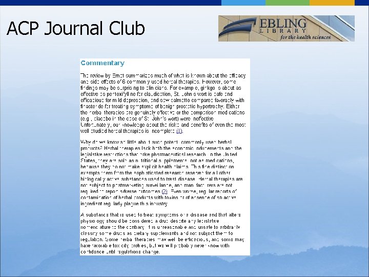 ACP Journal Club 