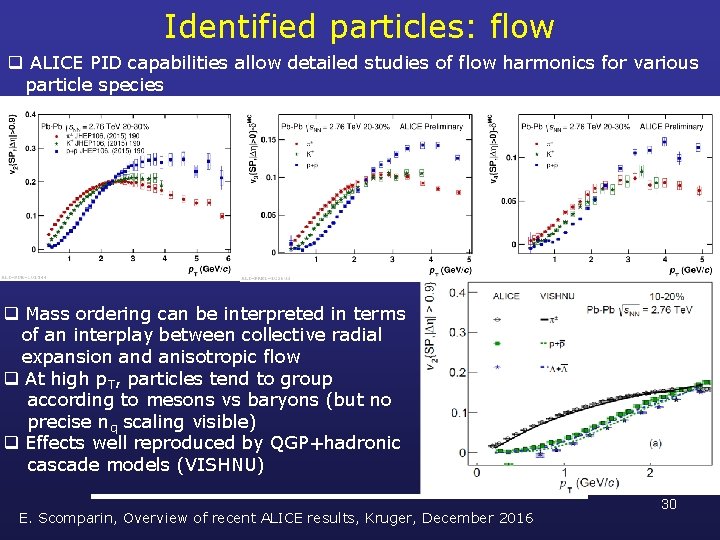 Identified particles: flow q ALICE PID capabilities allow detailed studies of flow harmonics for